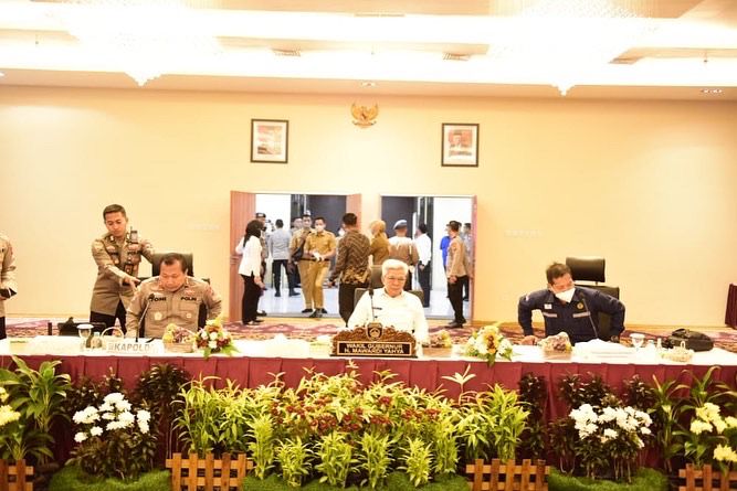 FGD Ilegal Drilling Energi dan Sumber Daya Mineral (ESDM)  di Gedung Presisi Polda Sumsel, Senin (12/9)