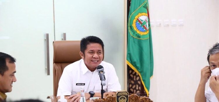 Gubernur Sumsel H Herman Deru bersama Menteri Perhubungan RI, Budi Karya Sumadi menggelar Rapat Percepatan Pembangunan Pelabuhan Tanjung Carat secara virtual