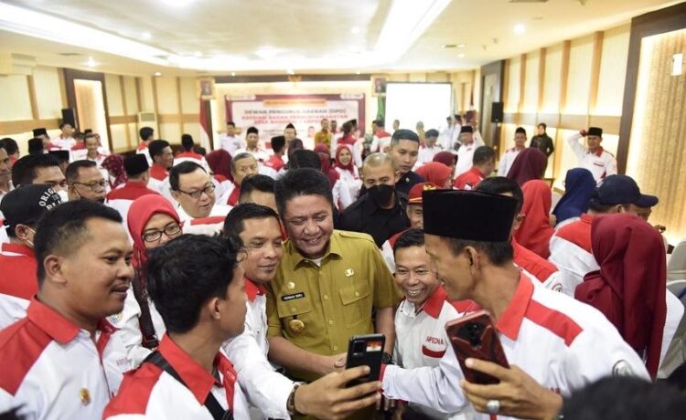 Gubernur Sumsel H Herman Deru menghadiri Pelantikan dan Pengukuhan Dewan Pengurus Daerah DPD Asosiasi Badan Permusyawaratan Desa Nasional Sumsel