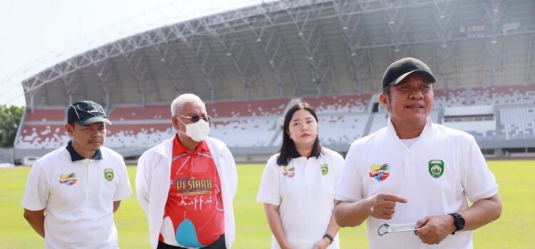 Gubernur Sumsel H Herman Deru meninjau Stadion Gelora Sriwijaya