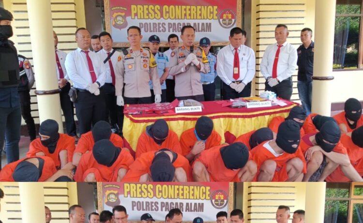 Polres Pagaralam Polda Sumatera Selatan mengamankan 18 tersangka