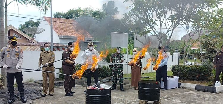 Pemusnahan barang bukti dari 217 kasus kejahatan tindak pidana umum periode Januari-Oktober 2022