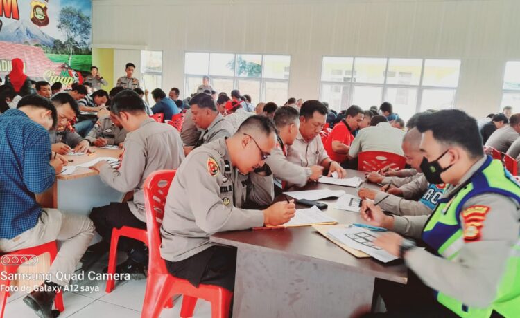 Sebanyak 137 termasuk perwira dan brigadir polisi anggota polisi di jajaran Polres Pagaralam Polda Sumsel, Rabu (14/12/2022) mengikuti tes psikologi kepemilikan senjata api (senpi)