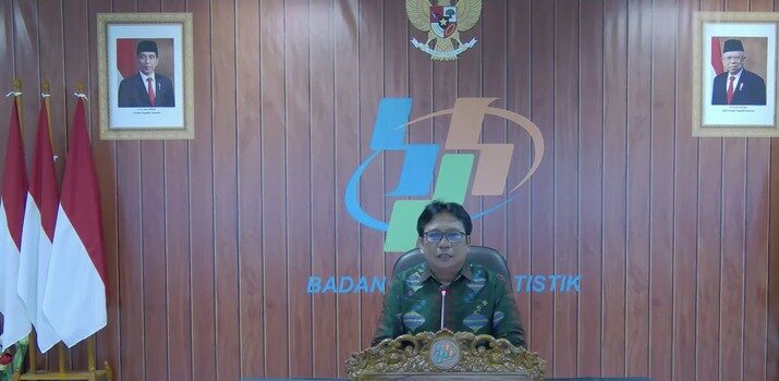 Kepala Badan Pusat Statistik (BPS) Margo Yuwono saat konferensi pers, Senin (2/1/2023)