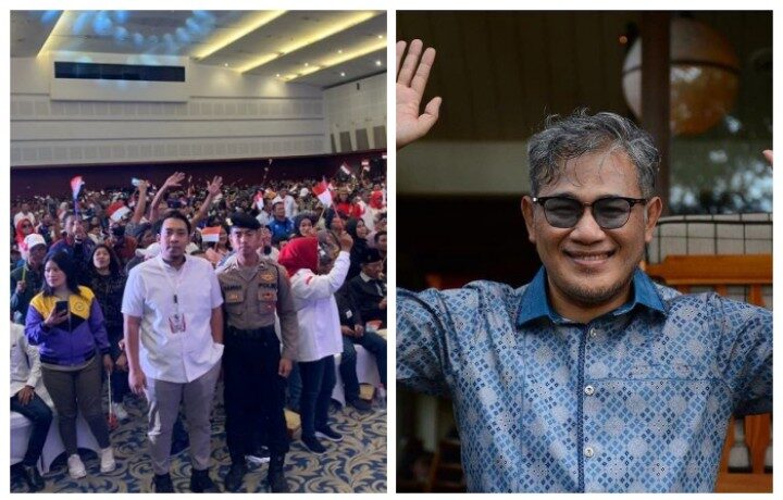 Deklarasi dukungan SMSI terhadap Budiman Sudjatmiko sebagai capres pada Musra ke XII yang diselenggarakan di Grand City Mall, Surabaya, Jawa Timur, Minggu (15/1/2023)