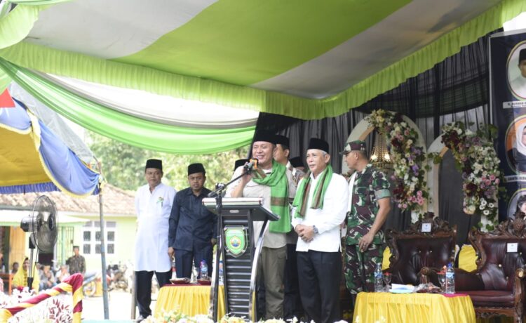 Gubernur Herman Deru menghadiri pengajian Nisfu Syaban sambut bulan puasa Ramadhan di Desa Lubuk Makmur Kecamatan Lempuing Jaya, Rabu (15/3) siang