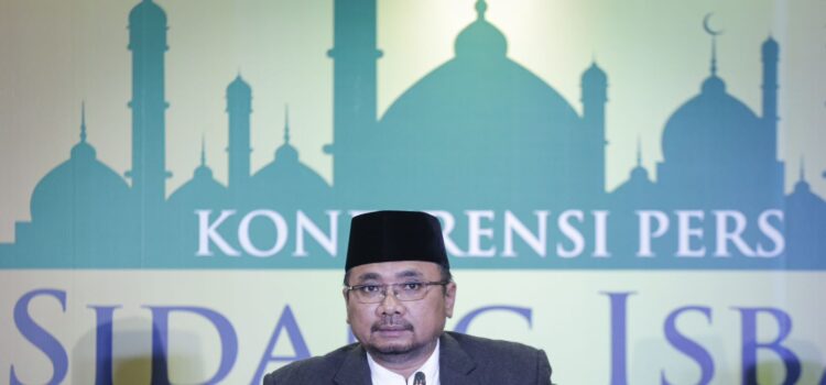 Menteri Agama RI Yaqut Cholil Qoumas saat konferensi hasil Sidang Isbat Awal Ramadan 1444 H