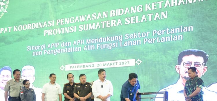 Gubernur Sumsel H Herman Deru pada pembukaan Rakor Pengawasan Bidang Ketahanan Pangan se-Sumsel