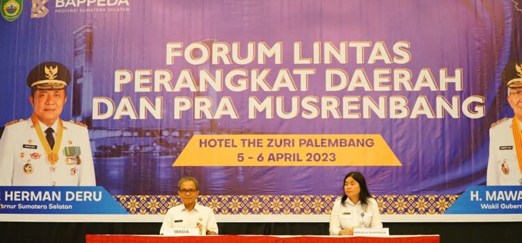 Sekda Sumsel Ir H SA Supriono membuka  secara resmi Forum Lintas Perangkat Daerah dan Pra Musrenbang dalam rangka Penyusunan Rencana Kerja Pemerintah Daerah (RKPD) Provinsi Sumsel Tahun 2024