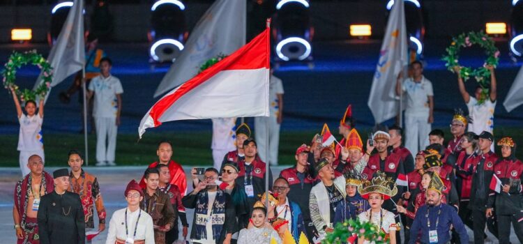 Upacara pembukaan atau opening ceremony SEA Games 2023 Kamboja yang digelar pada Jumat (5/5) di Morodok Techo National Stadium, Phnom Penh