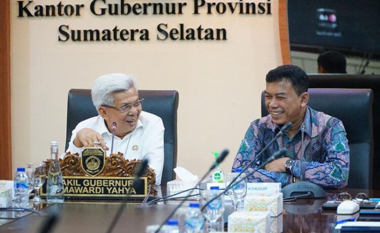 Wakil Gubernur Sumsel H Mawardi Yahya menerima audiensi rombongan Direktorat Koordinasi dan Supervisi KPK RI, Kamis (11/5/2023) siang