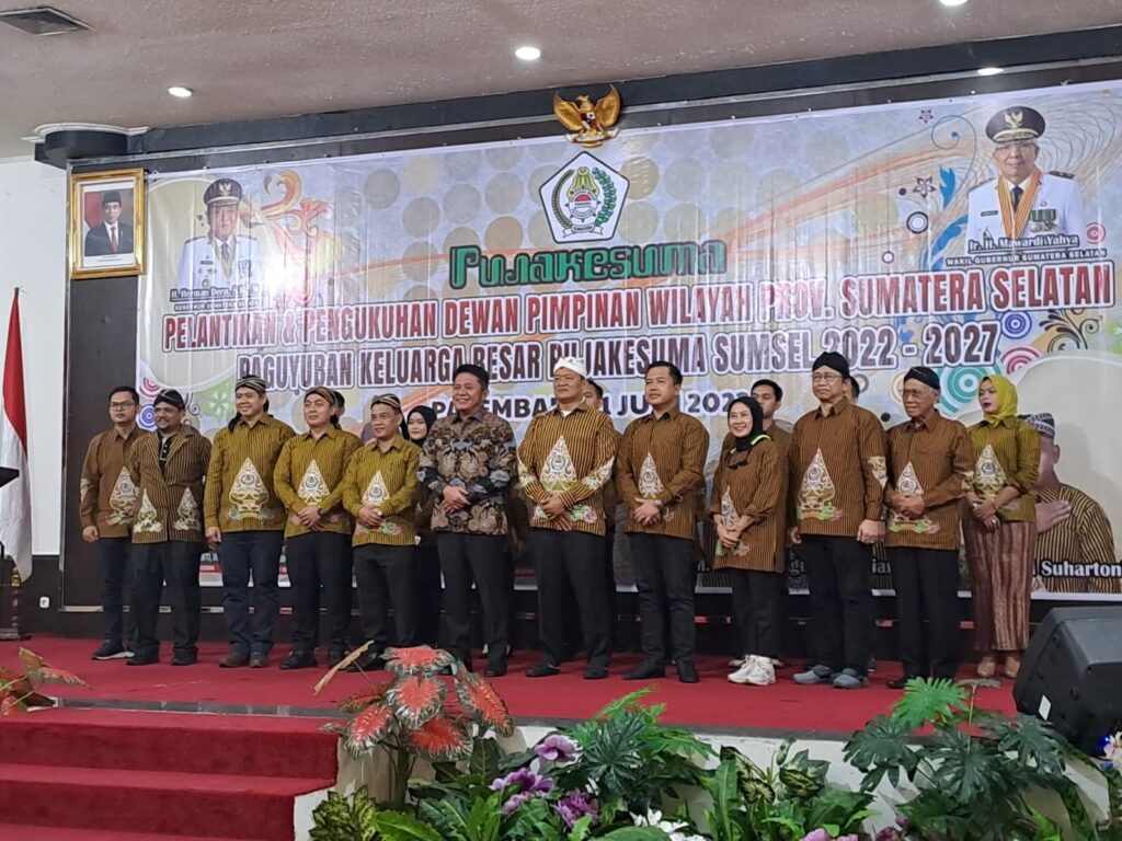 Pelantikan Dewan Pengurus Wilayah (DPW) Paguyuban Keluarga Besar Pujakesuma Provinsi Sumsel masa bhakti tahun 2022-2027